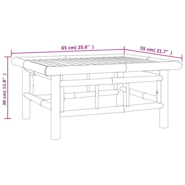 Gartentisch Eronim 65x55x30cm (Bambus)