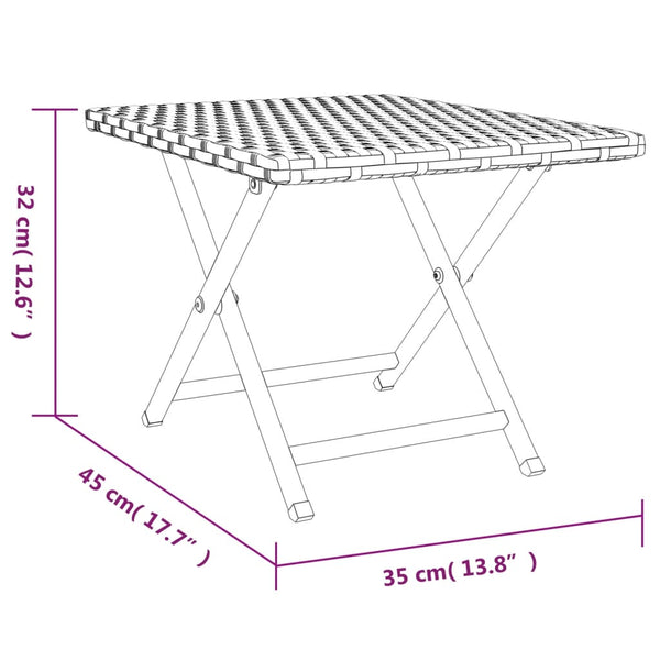 Klapptisch Sandut grau 45x35x32cm (Polyrattan)