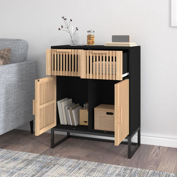 Schwarze Kommode Erdvilia 60x30x75cm (Holz)