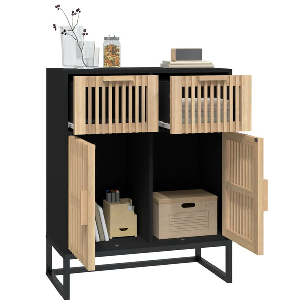 Schwarze Kommode Erdvilia 60x30x75cm (Holz)
