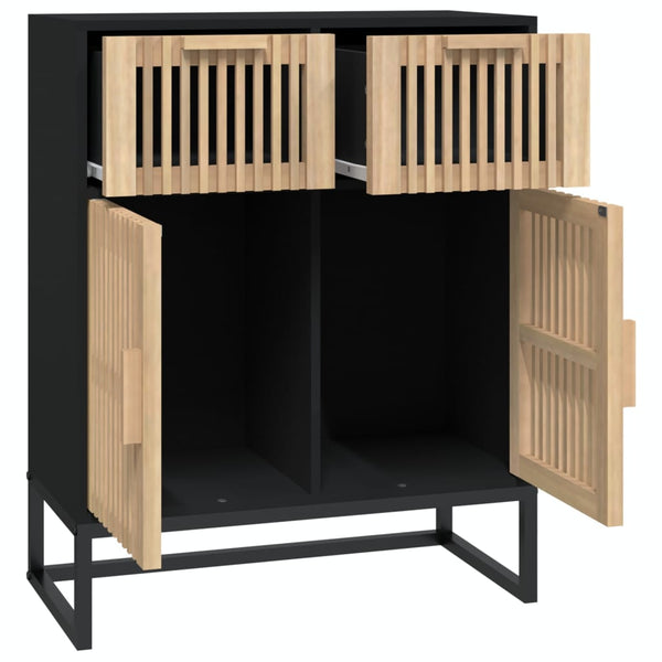 Schwarze Kommode Erdvilia 60x30x75cm (Holz)