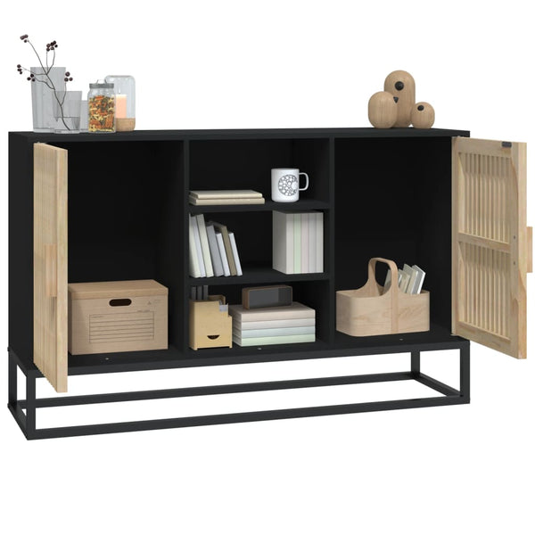 Schwarzes Sideboard Ghiorghita 105x30x65cm (Holz)