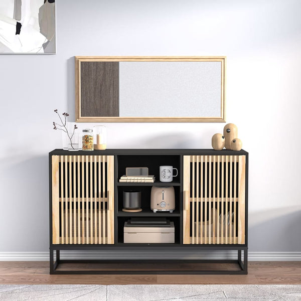 Schwarzes Sideboard Ghiorghita 105x30x65cm (Holz)