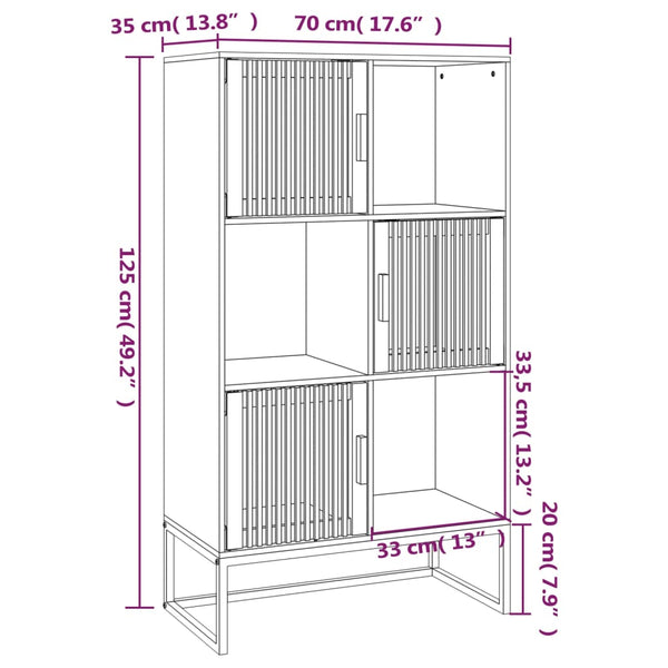 Schwarzer Schrank Irimie 70x35x125cm (Holz)