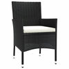 Schwarze Gartenstühle mit Kissen Gimeno (2 Stück Polyrattan)