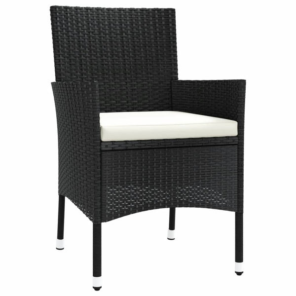 Schwarze Gartenstühle mit Kissen Gimeno (2 Stück Polyrattan)