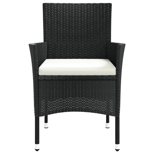 Schwarze Gartenstühle mit Kissen Gimeno (2 Stück Polyrattan)