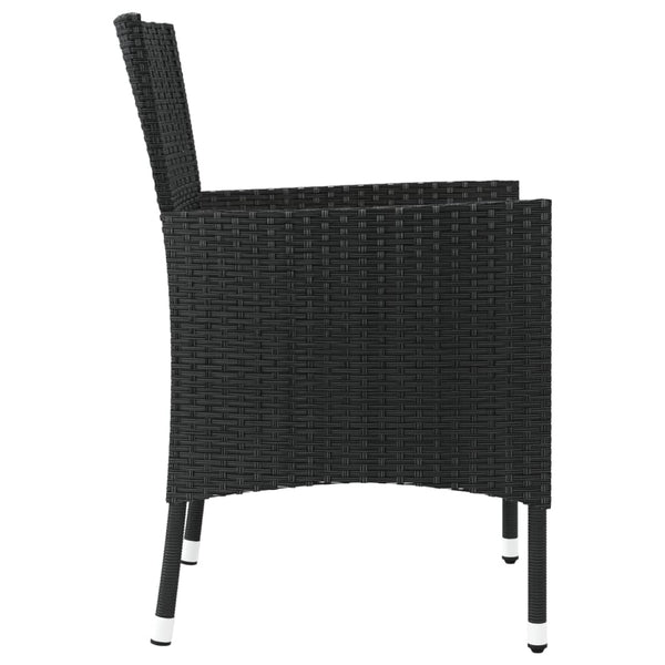 Schwarze Gartenstühle mit Kissen Gimeno (2 Stück Polyrattan)