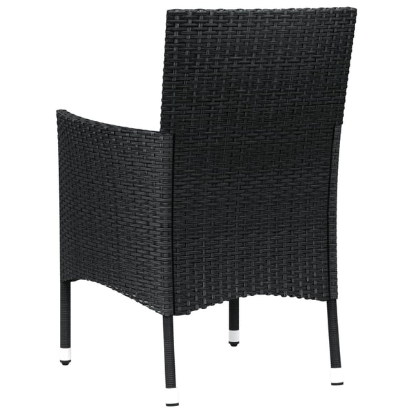 Schwarze Gartenstühle mit Kissen Gimeno (2 Stück Polyrattan)
