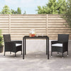 Schwarze Gartenstühle mit Kissen Gimeno (2 Stück Polyrattan)