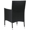 Schwarze Gartenstühle mit Kissen Gimeno (4 Stk. Polyrattan)