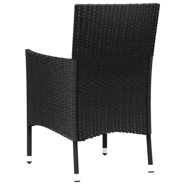Schwarze Gartenstühle mit Kissen Gimeno (4 Stk. Polyrattan)