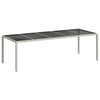 Weißer Gartentisch Iboica 250x100x75cm (Polyrattan und Glas)