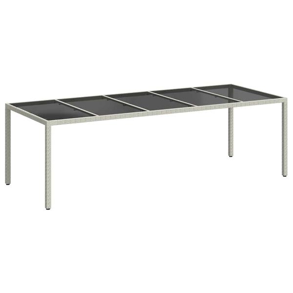 Weißer Gartentisch Iboica 250x100x75cm (Polyrattan und Glas)