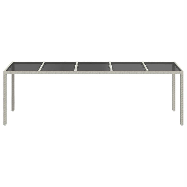 Weißer Gartentisch Iboica 250x100x75cm (Polyrattan und Glas)