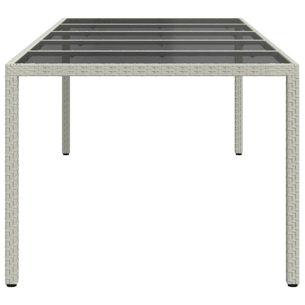 Weißer Gartentisch Iboica 250x100x75cm (Polyrattan und Glas)