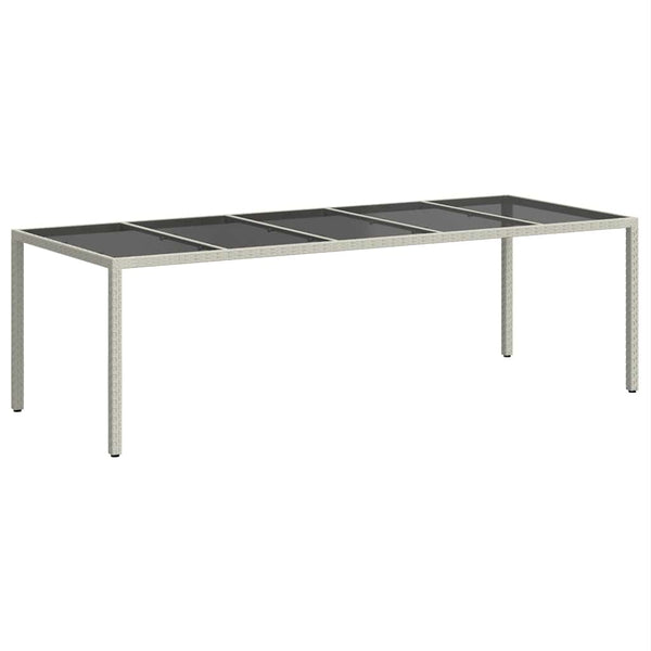 Weißer Gartentisch Iboica 250x100x75cm (Polyrattan und Glas)