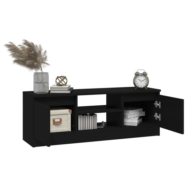 Schwarzes TV-Möbel Ilviana mit Tür 102x30x36cm