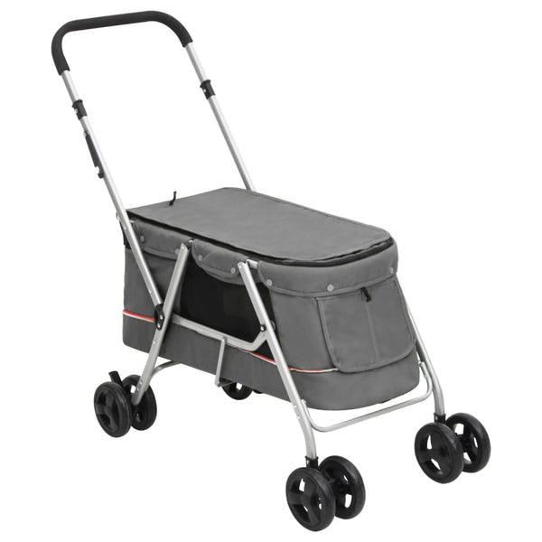 Harmaa taitettavat koiranrattaat Eama 100x49x96cm (pellavakangas)