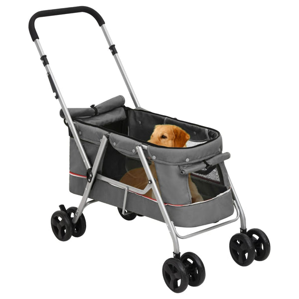 Harmaa taitettavat koiranrattaat Eama 100x49x96cm (pellavakangas)