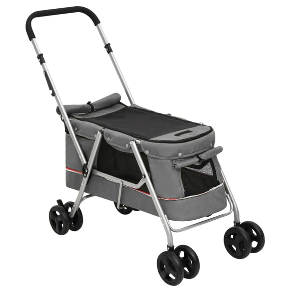 Harmaa taitettavat koiranrattaat Eama 100x49x96cm (pellavakangas)