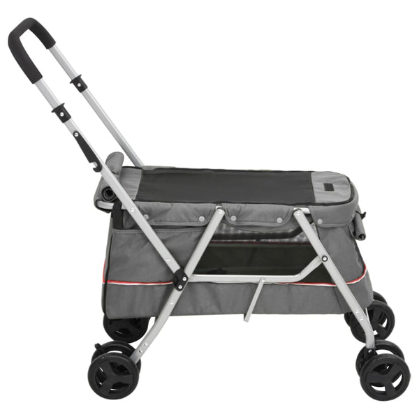 Harmaa taitettavat koiranrattaat Eama 100x49x96cm (pellavakangas)
