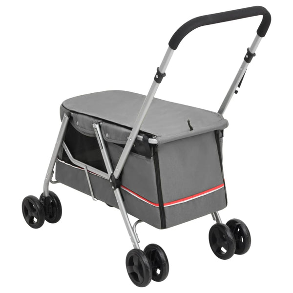 Harmaa taitettavat koiranrattaat Eama 100x49x96cm (pellavakangas)