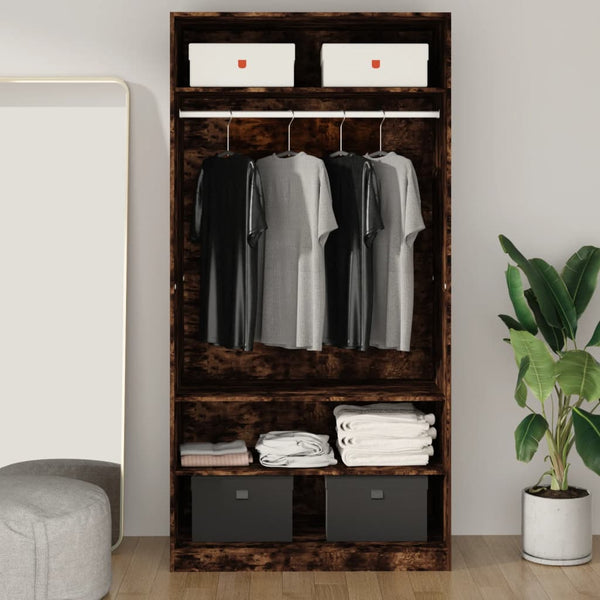 Kleiderschrank aus Räuchereiche 100x50x200cm (Holz)