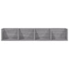 Graues CD-Regal Mariene 100x18x18cm (Holz)