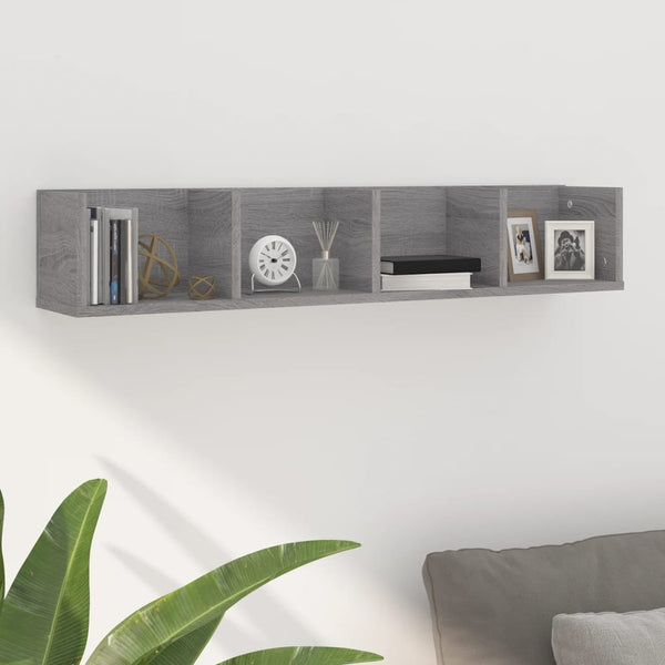 Graues CD-Regal Mariene 100x18x18cm (Holz)