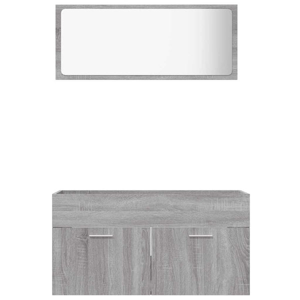Graue Badezimmermöbel-Set Ghermanos (2-teilig, Sonoma-Holz)