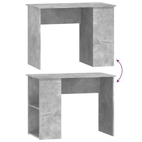 Betongrauer Schreibtisch Polifronie 100x55x75cm (Holz)