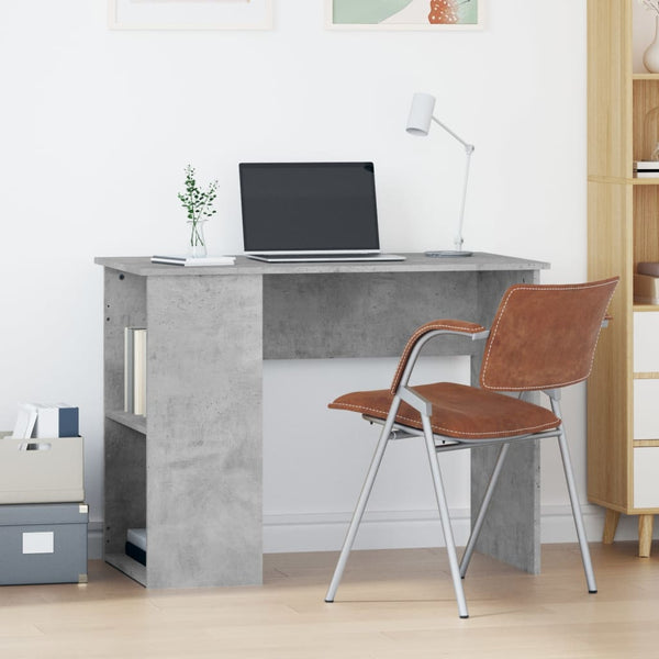 Betongrauer Schreibtisch Polifronie 100x55x75cm (Holz)