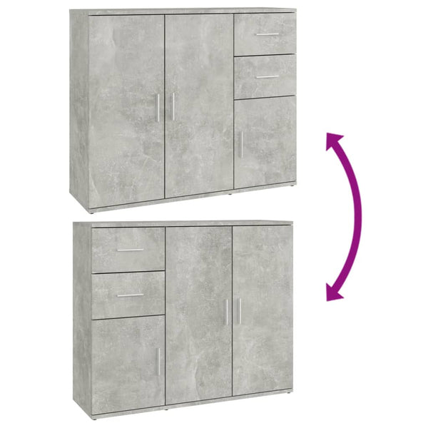 Kommode Argintel betongrau 91x29,5x75cm (Holz)