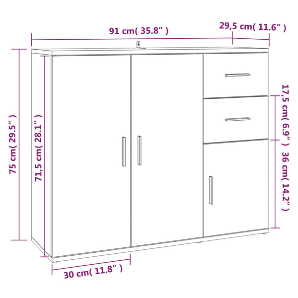 Highboard Savutammi Argintel 91x29,5x75cm (Holz)