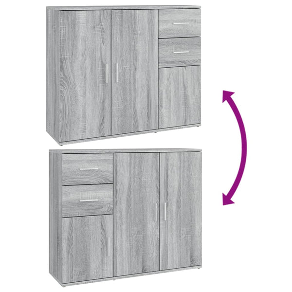 Graues Sideboard Argintel 91x29,5x75cm (Holz)