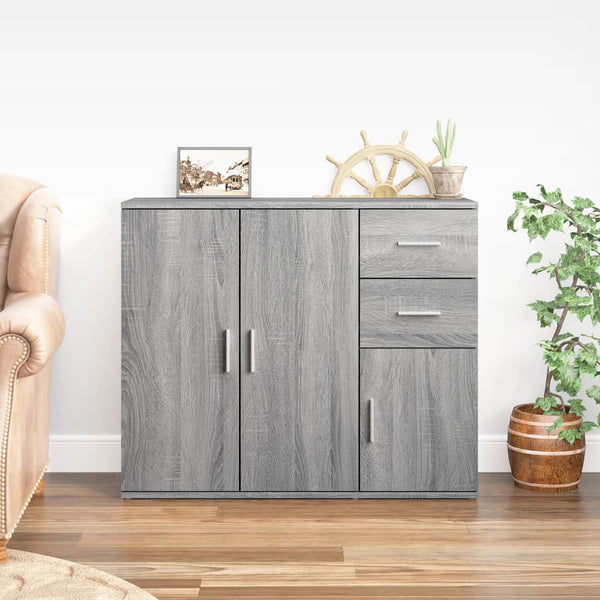 Graues Sideboard Argintel 91x29,5x75cm (Holz)