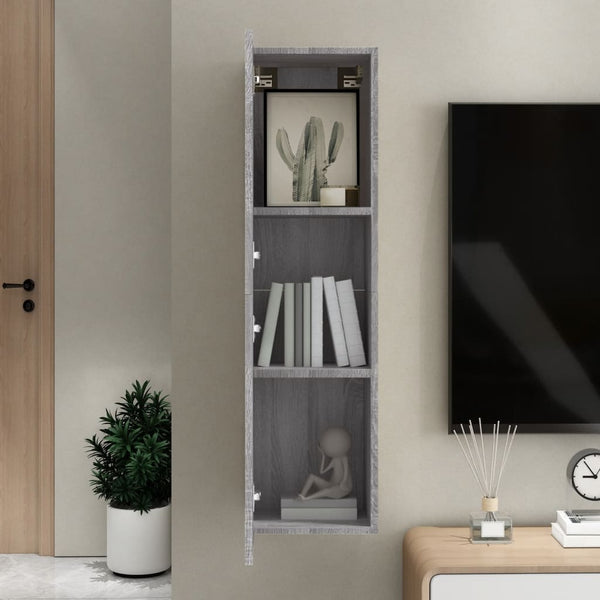 Graues wandmontierbares TV-Möbel Resina 30,5x30x110cm