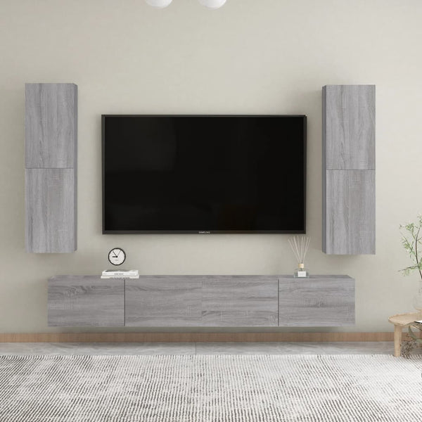 Graues wandmontierbares TV-Möbel Resina 30,5x30x110cm