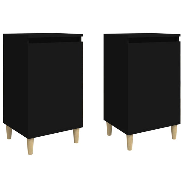 Nachttische Floricel Schwarz 40x35x70cm (2 St. Holz)