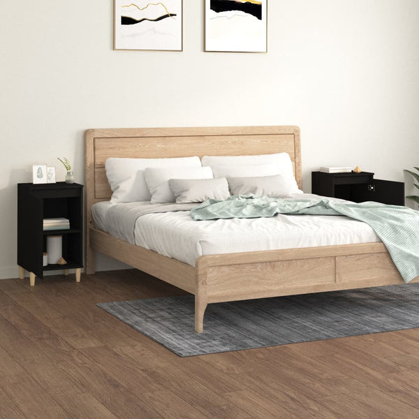 Nachttische Floricel Schwarz 40x35x70cm (2 St. Holz)