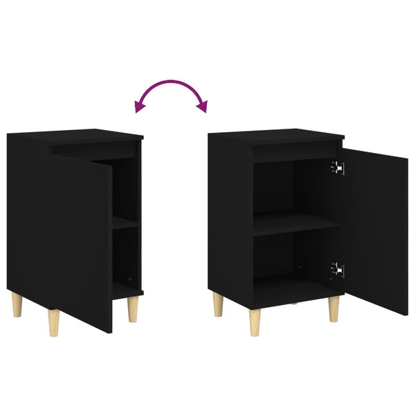 Nachttische Floricel Schwarz 40x35x70cm (2 St. Holz)
