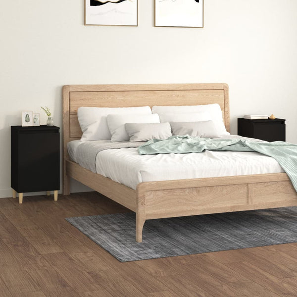 Nachttische Floricel Schwarz 40x35x70cm (2 St. Holz)