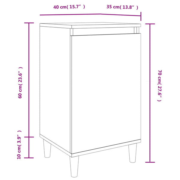 Nachttisch Floricel aus Räuchereiche 40x35x70cm (Holz)