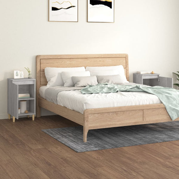Nachttische Floricel grau 40x35x70cm (2 St. Sonoma-Holz)