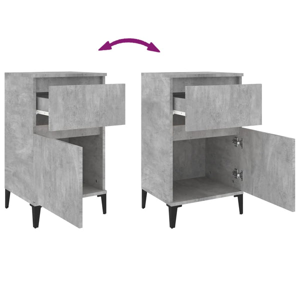 Nachttische Tecluta 40x35x70cm Betongrau (2 St.)