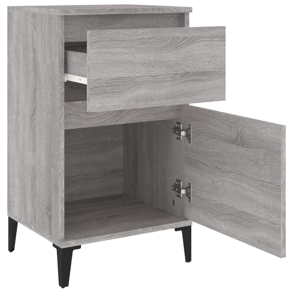 Grauer Nachttisch Tecluta 40x35x70cm