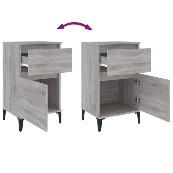 Grauer Nachttisch Tecluta 40x35x70cm