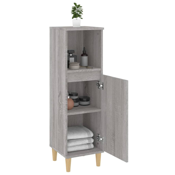 Harmaa sonoma kylpyhuoneen kaappi Nicolett 30x30x100cm (puinen)