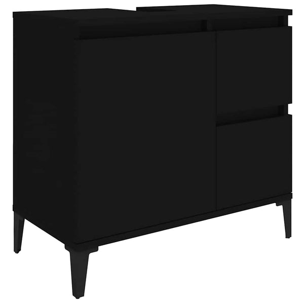 Schwarzer Badezimmerschrank Marituta 65x33x60cm (Holz)